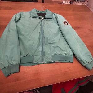 Vintage Triple F.A.T. Goose Jacket Mens Large Green Down Bomber Korean 80s Patch